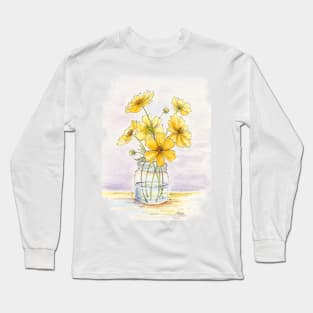 Yellow Cosmos, Still Life Long Sleeve T-Shirt